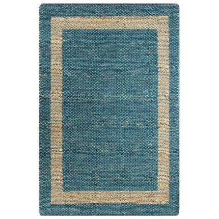 TrendyXL Vloerkleed handgemaakt 80x160 cm jute blauw