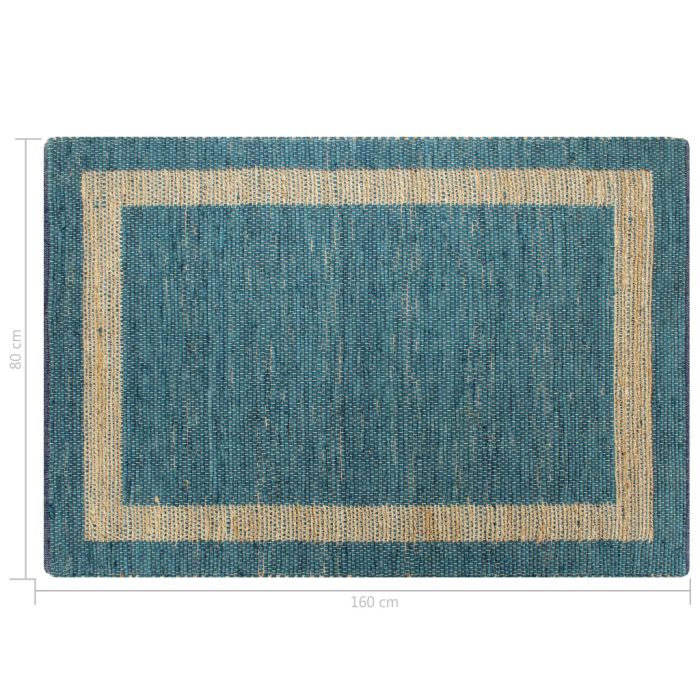 TrendyXL Vloerkleed handgemaakt 80x160 cm jute blauw