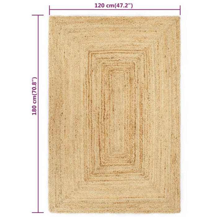 TrendyXL Vloerkleed handgemaakt 120x180 cm jute naturel