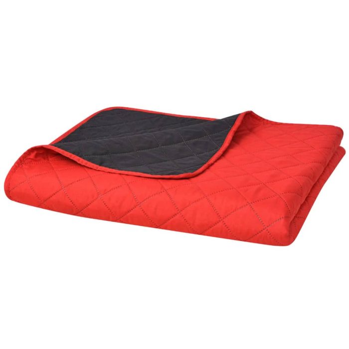 TrendyXL Dubbelzijdige quilt bedsprei rood en zwart 220x240 cm