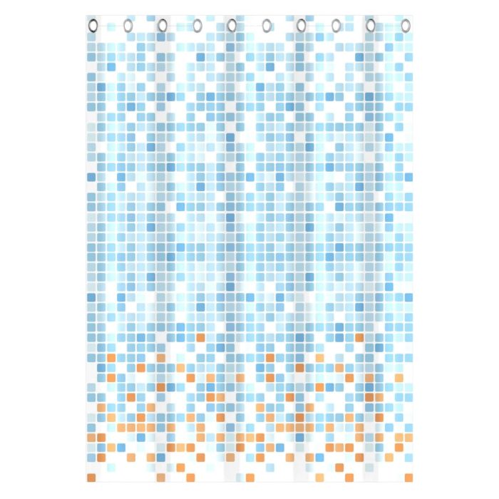 EISL Douchegordijn met mozaïek 200x180x0,2 cm blauw en oranje