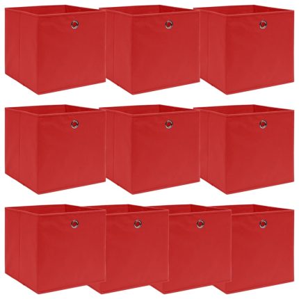 TrendyXL Opbergboxen 10 st 32x32x32 cm stof rood