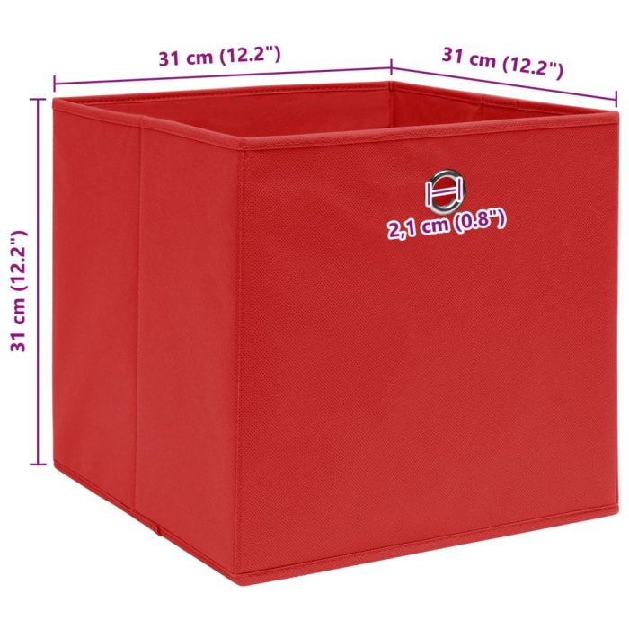 TrendyXL Opbergboxen 10 st 32x32x32 cm stof rood