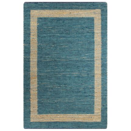 TrendyXL Vloerkleed handgemaakt 160x230 cm jute blauw