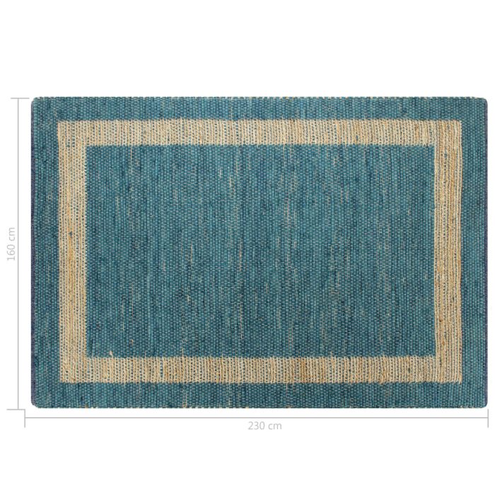 TrendyXL Vloerkleed handgemaakt 160x230 cm jute blauw