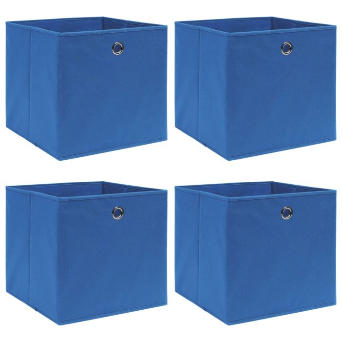 TrendyXL Opbergboxen 4 st 32x32x32 cm stof blauw