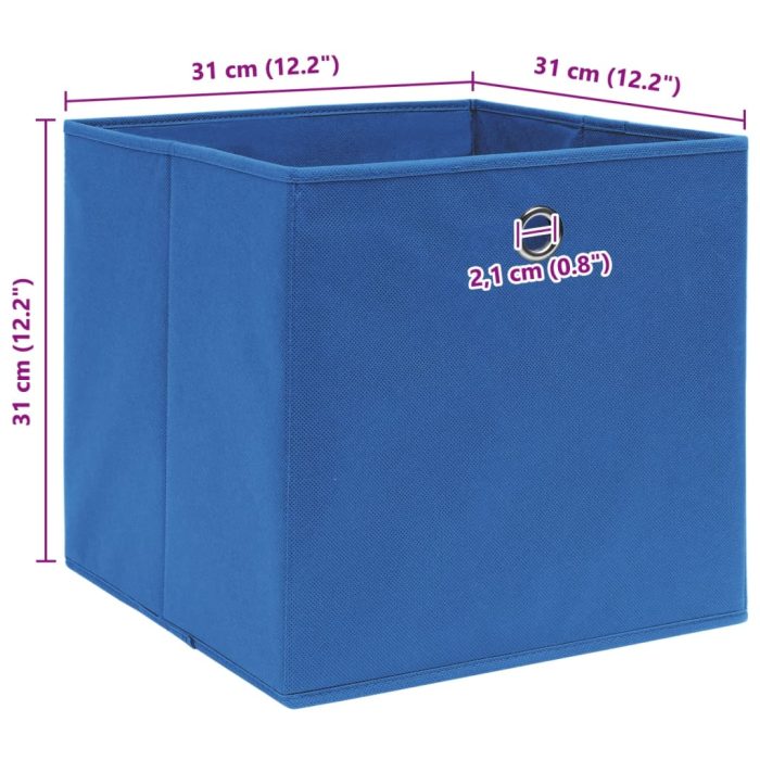 TrendyXL Opbergboxen 4 st 32x32x32 cm stof blauw