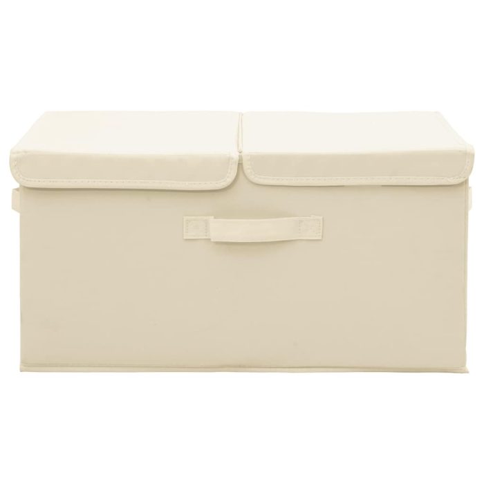 TrendyXL Opbergboxen 2 st 50x30x25 cm stof crèmekleurig