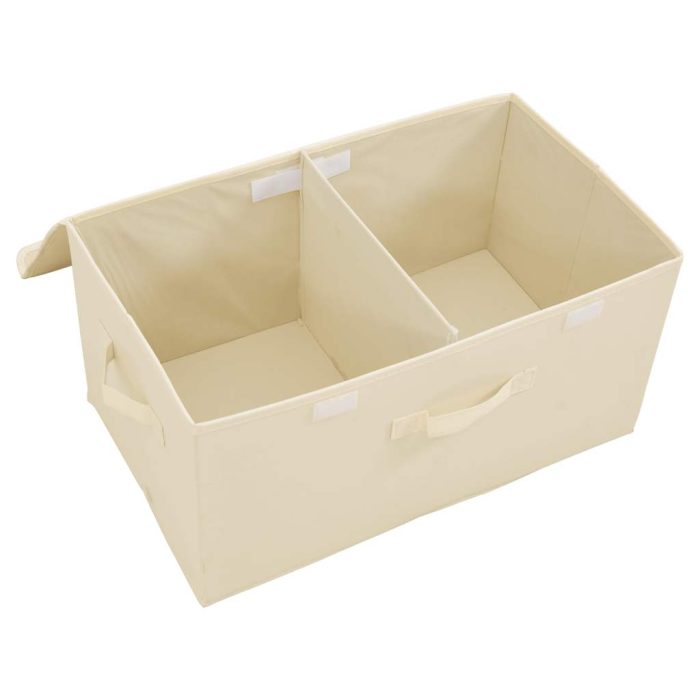 TrendyXL Opbergboxen 2 st 50x30x25 cm stof crèmekleurig