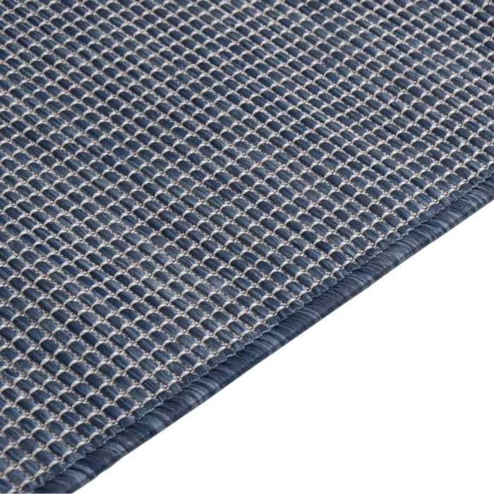 TrendyXL Buitenkleed platgeweven 80x250 cm blauw