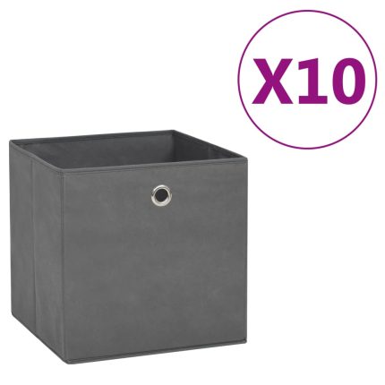 TrendyXL Opbergboxen 10 st 28x28x28 cm nonwoven stof grijs