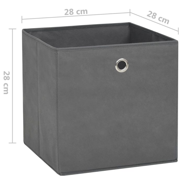 TrendyXL Opbergboxen 10 st 28x28x28 cm nonwoven stof grijs