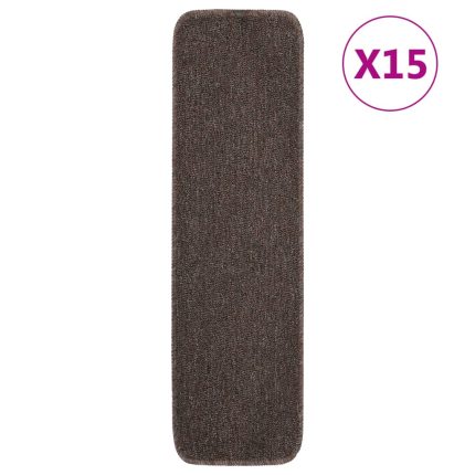 TrendyXL Trapmatten 15 st anti-slip rechthoekig 75x20 cm bruin