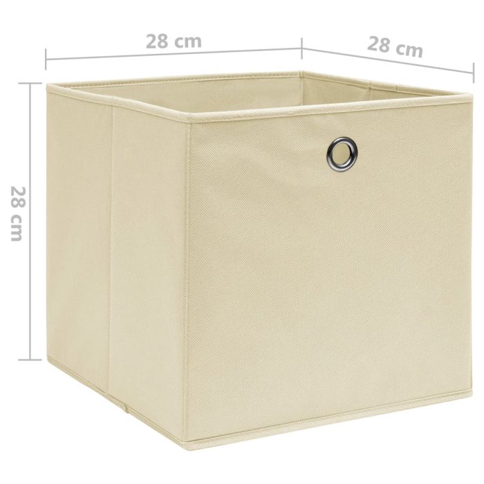 TrendyXL Opbergboxen 10 st 28x28x28 cm nonwoven stof crèmekleurig