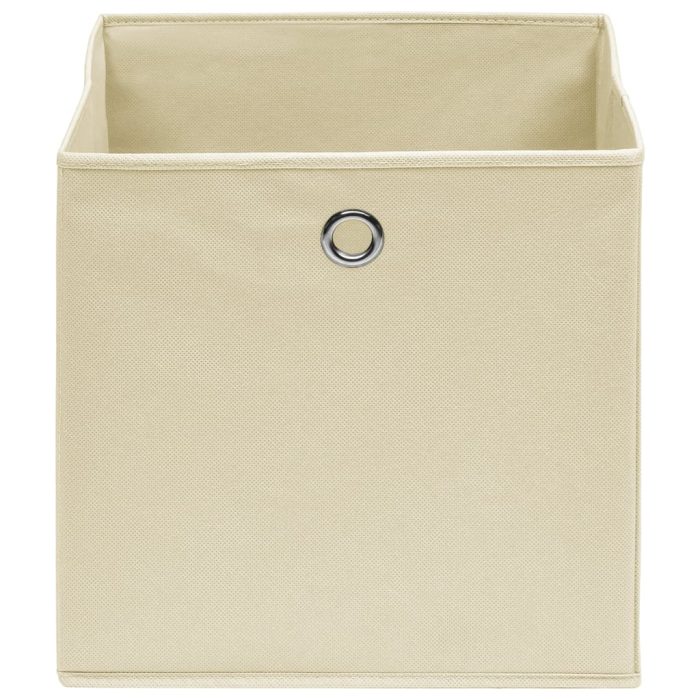 TrendyXL Opbergboxen 10 st 28x28x28 cm nonwoven stof crèmekleurig