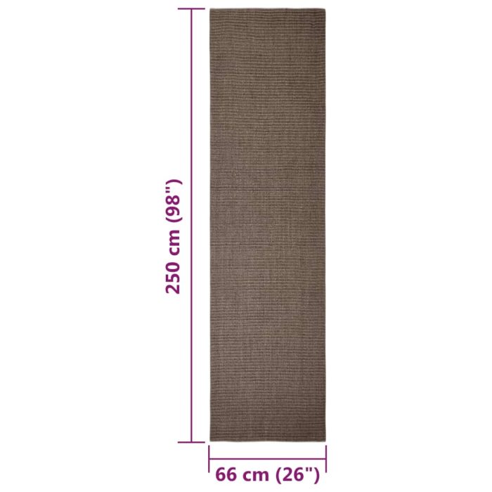 TrendyXL Vloerkleed 66x250 cm natuurlijk sisal bruin