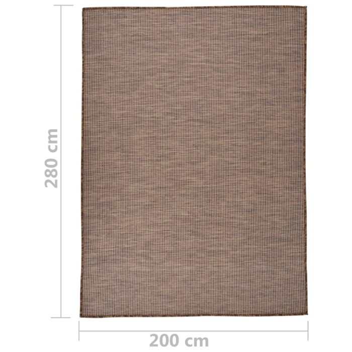 TrendyXL Buitenkleed platgeweven 200x280 cm bruin