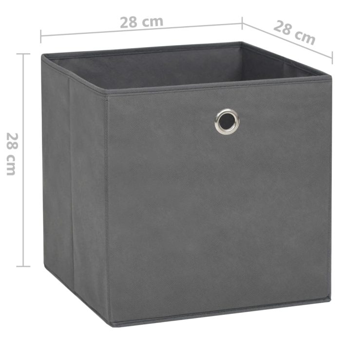 TrendyXL Opbergboxen 4 st 28x28x28 cm nonwoven stof grijs