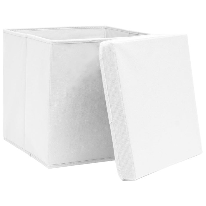 TrendyXL Opbergboxen met deksel 4 st 28x28x28 cm wit