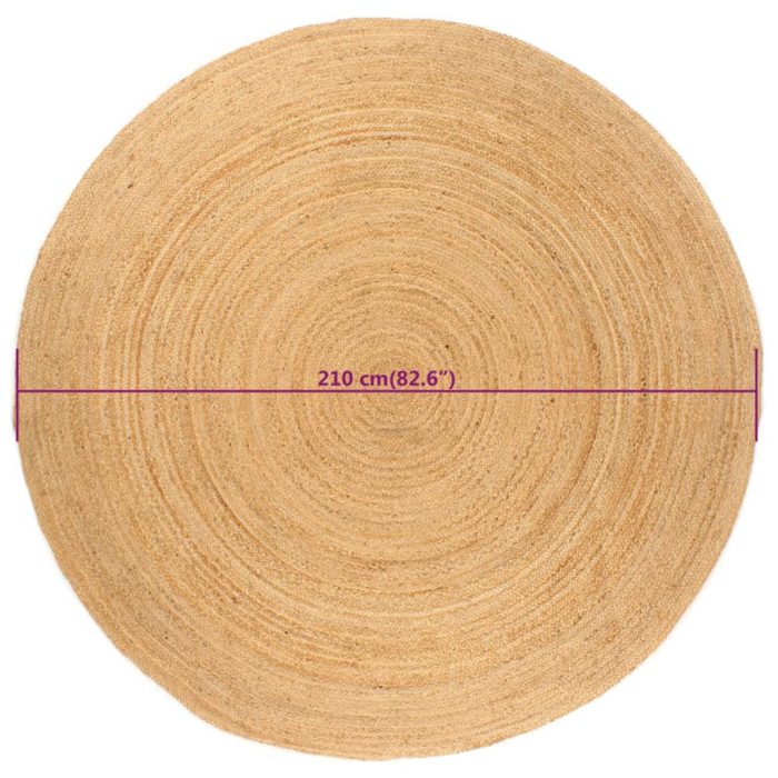 TrendyXL Tapijt rond 210 cm gevlochten jute