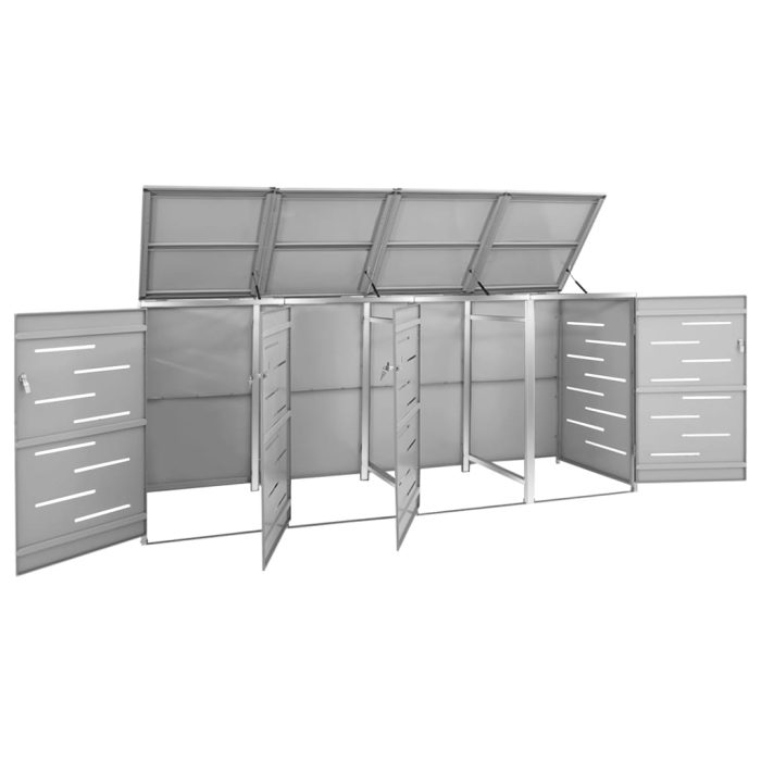 TrendyXL Containerberging vierdubbel 276,5x77,5x112,5 cm roestvrij staal