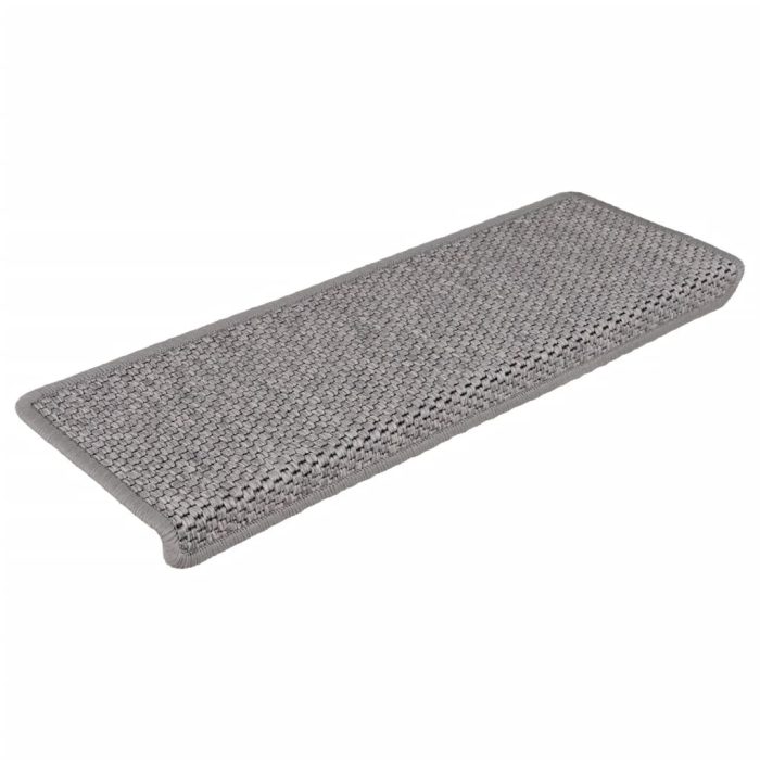 TrendyXL Trapmatten zelfklevend 15 st sisal-look 65x21x4cm zilverkleurig