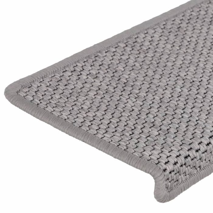 TrendyXL Trapmatten zelfklevend 15 st sisal-look 65x21x4cm zilverkleurig