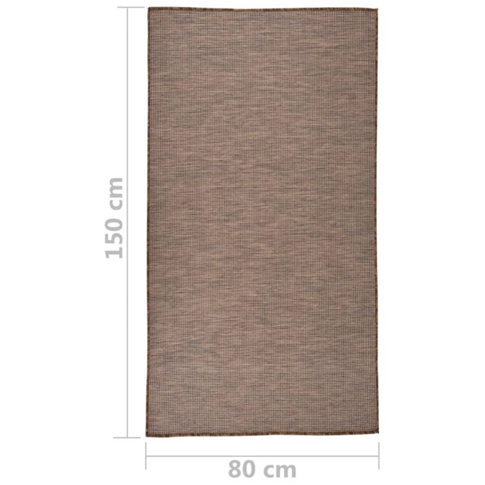 TrendyXL Buitenkleed platgeweven 80x150 cm bruin