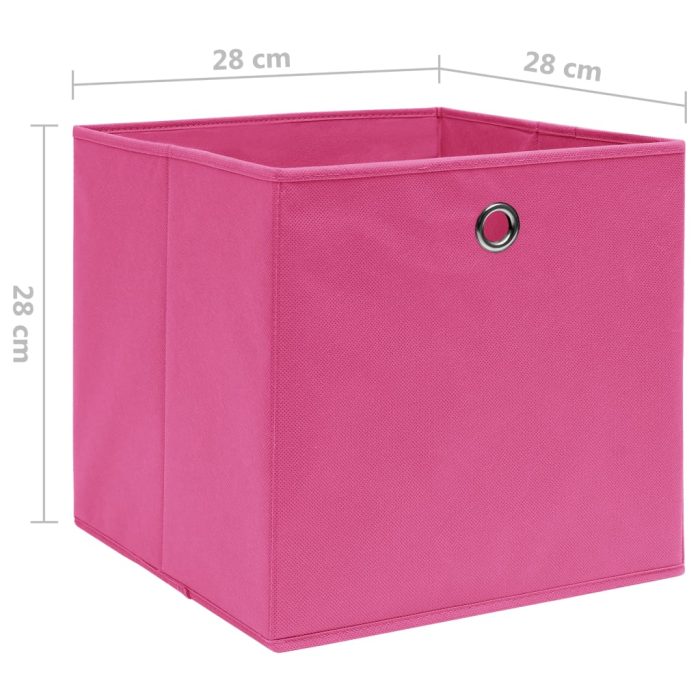 TrendyXL Opbergboxen 4 st 28x28x28 cm nonwoven stof roze