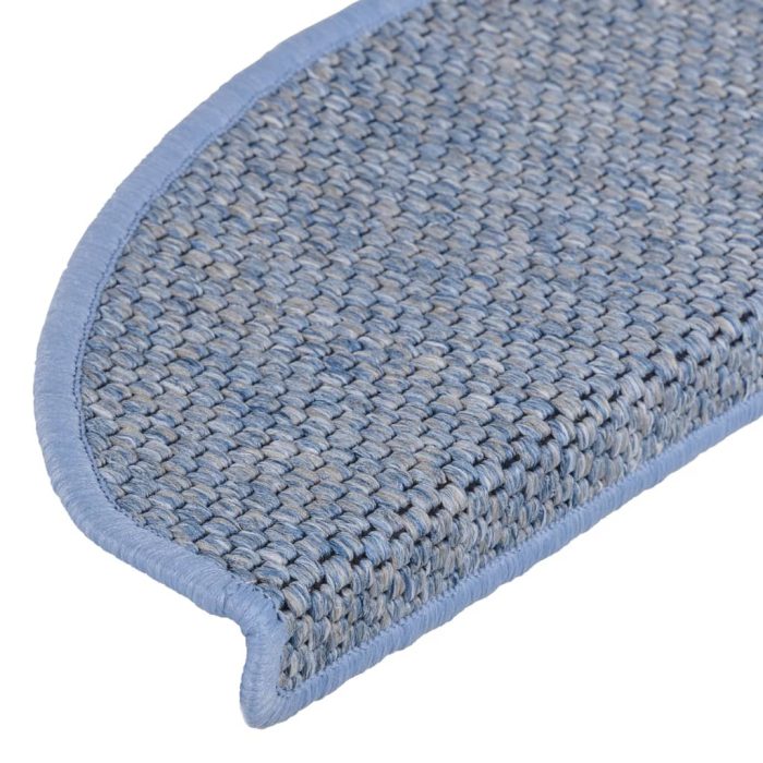 TrendyXL Trapmatten zelfklevend 15 st sisal-look 65x21x4 cm blauw