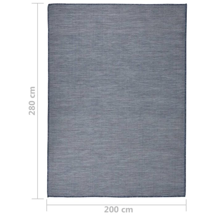 TrendyXL Buitenkleed platgeweven 200x280 cm blauw