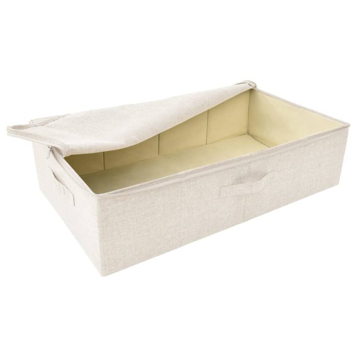 TrendyXL Opbergboxen 2 st 70x40x18 cm stof crèmekleurig