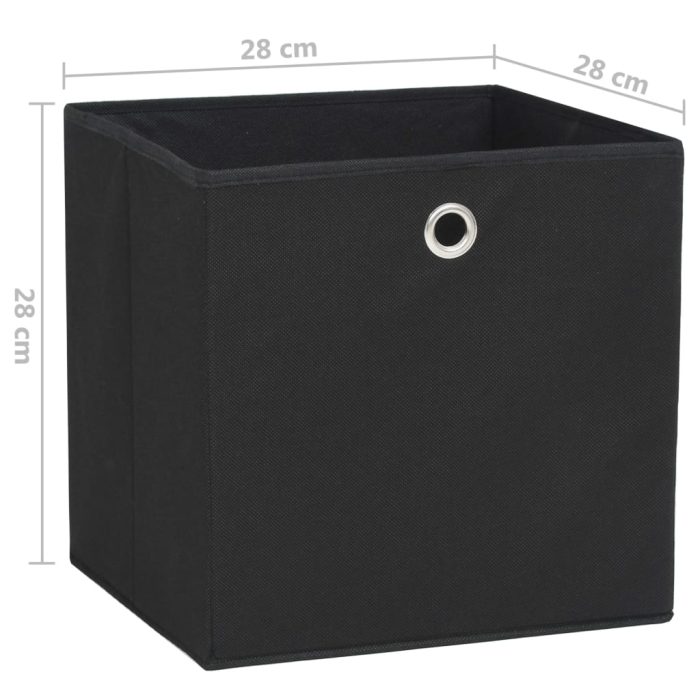 TrendyXL Opbergboxen 4 st 28x28x28 cm nonwoven stof zwart