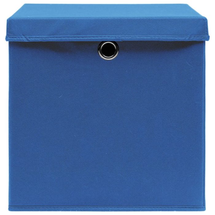 TrendyXL Opbergboxen met deksel 4 st 28x28x28 cm blauw