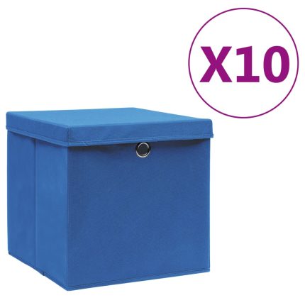 TrendyXL Opbergboxen met deksel 4 st 28x28x28 cm blauw