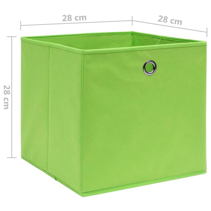 TrendyXL Opbergboxen 10 st 28x28x28 cm nonwoven stof groen