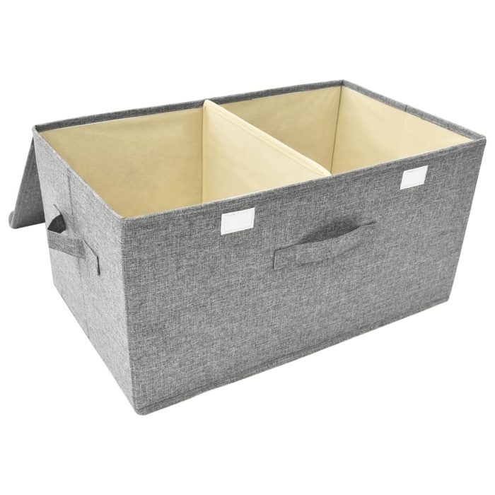 TrendyXL Opbergboxen 2 st 50x30x25 cm stof grijs