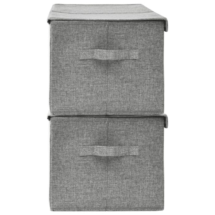 TrendyXL Opbergboxen 2 st 50x30x25 cm stof grijs