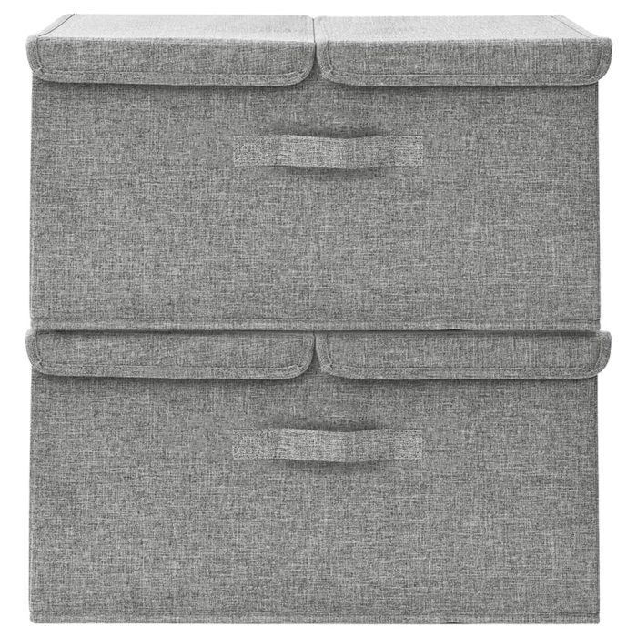 TrendyXL Opbergboxen 2 st 50x30x25 cm stof grijs