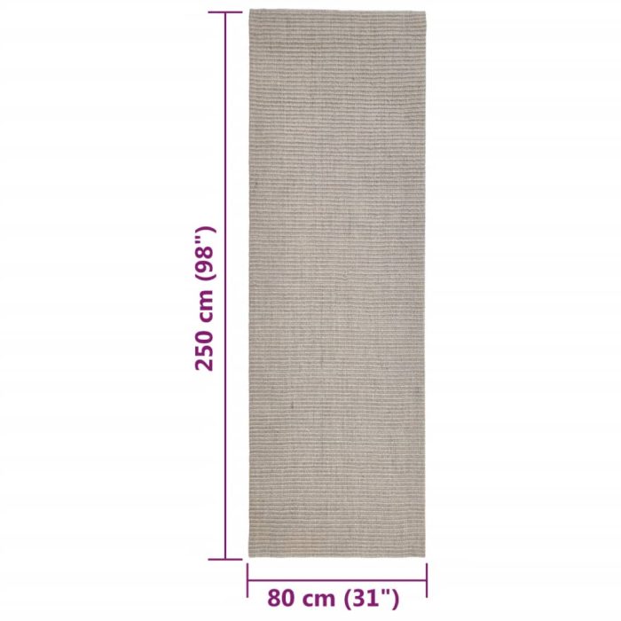 TrendyXL Vloerkleed 80x250 cm natuurlijk sisal zandkleurig