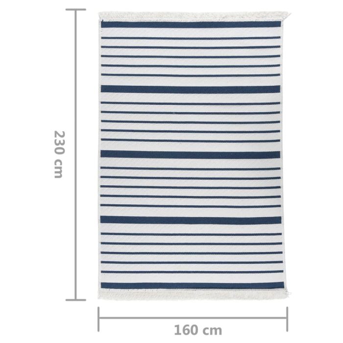 TrendyXL Vloerkleed 160x230 cm katoen marineblauw