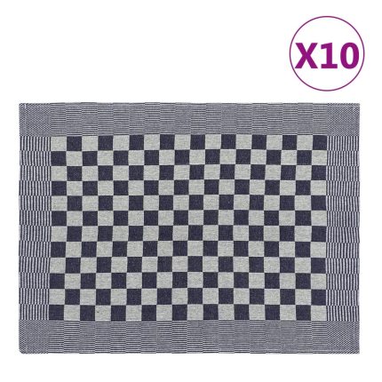 TrendyXL Keukendoeken 10 st 50x70 cm katoen blauw en wit