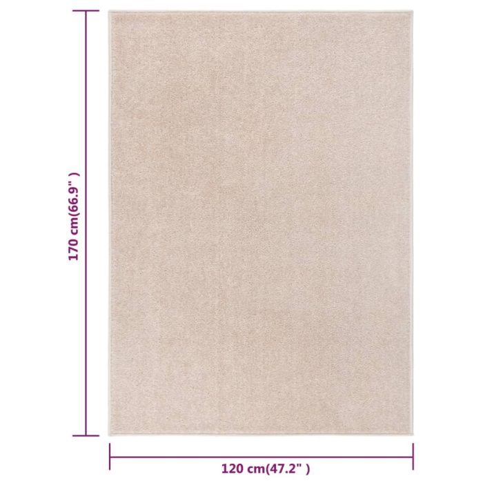 TrendyXL Vloerkleed kortpolig 120x170 cm donkerbeige