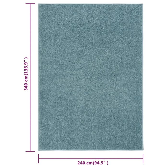 TrendyXL Vloerkleed kortpolig 240x340 cm blauw