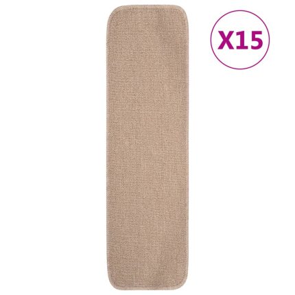 TrendyXL Trapmatten 15 st anti-slip rechthoekig 75x20 cm beige