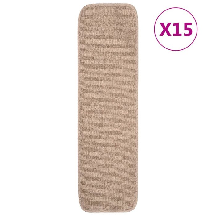 TrendyXL Trapmatten 15 st anti-slip rechthoekig 75x20 cm beige