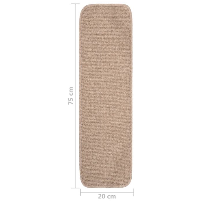 TrendyXL Trapmatten 15 st anti-slip rechthoekig 75x20 cm beige