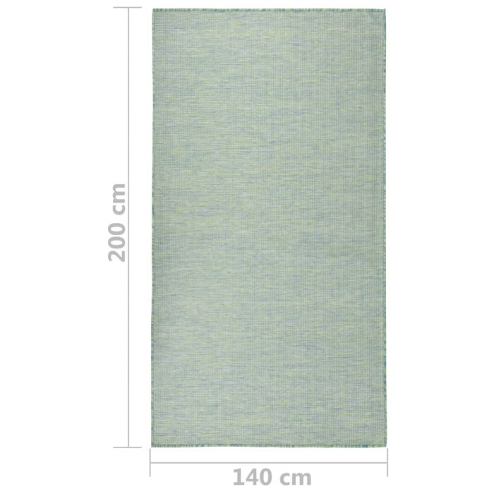 TrendyXL Buitenkleed platgeweven 140x200 cm turquoise