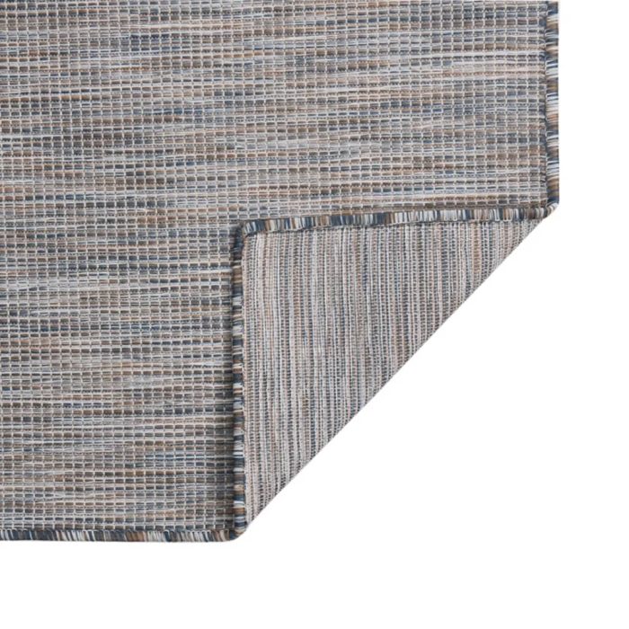 TrendyXL Buitenkleed platgeweven 100x200 cm bruin en blauw