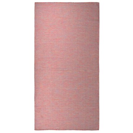 TrendyXL Buitenkleed platgeweven 100x200 cm rood